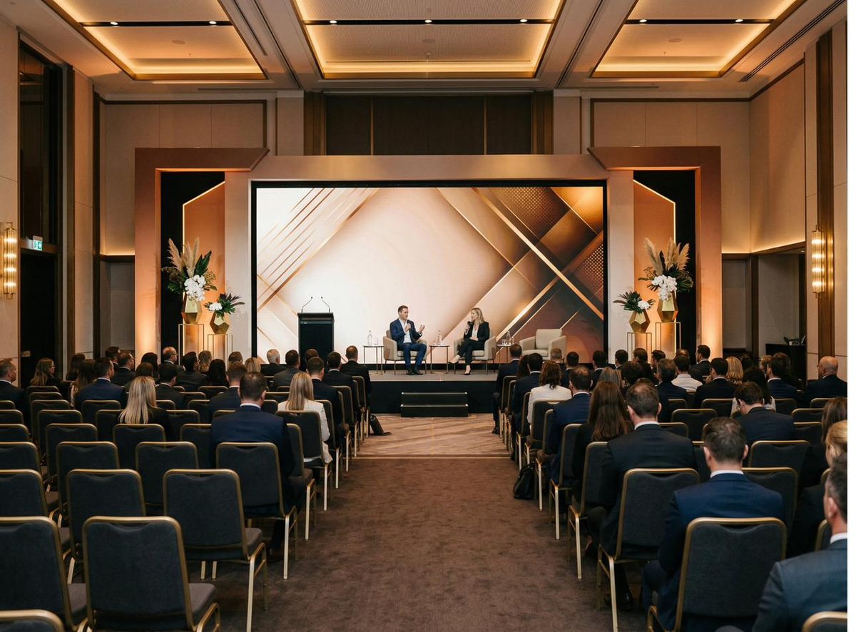 Orlando corporate event production with professional staging and lighting