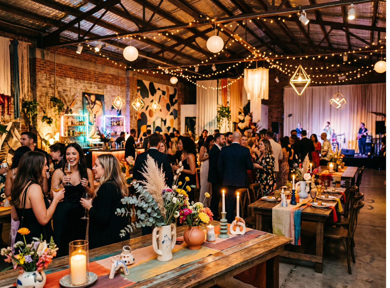Custom themed celebration with artistic decorations