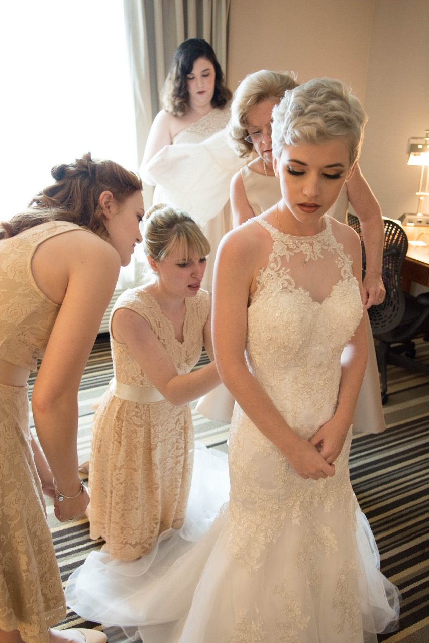 First dance dip at a wedding reception