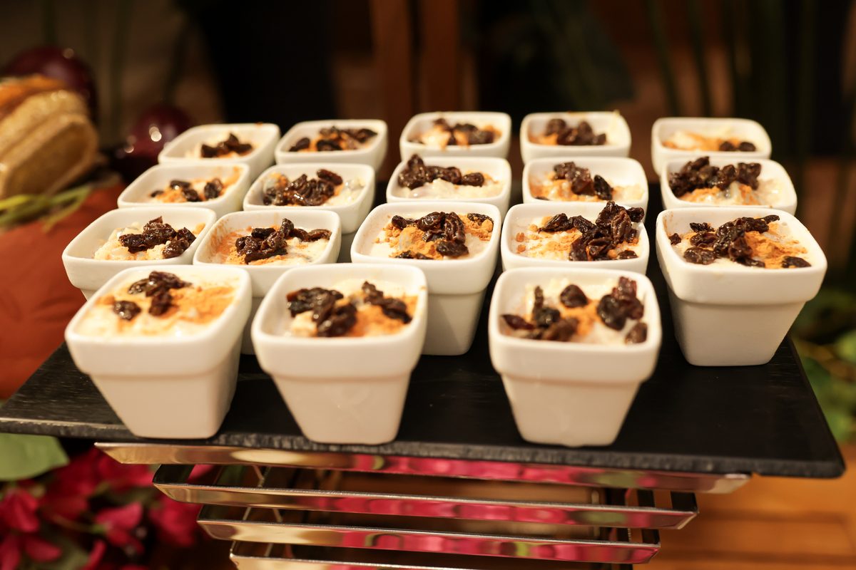 Plated dessert display at a corporate reception in Orlando